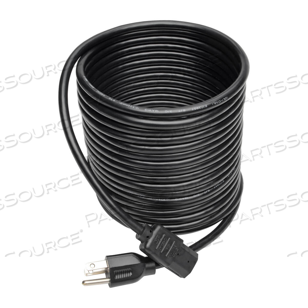 POWER CORD, 25 FT, 10 A, 125 V, 18 AWG, NEMA 5-15P TO IEC 320-C13, BLACK by Tripp Lite