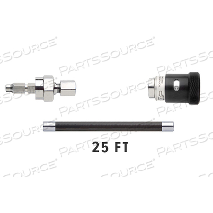 CONDUCTIVE HOSE ASSEMBLY, 1/4 IN OD, NITROGEN, BLACK, FEMALE X MALE CONNECTION, 25 FT by Ohio Medical, LLC