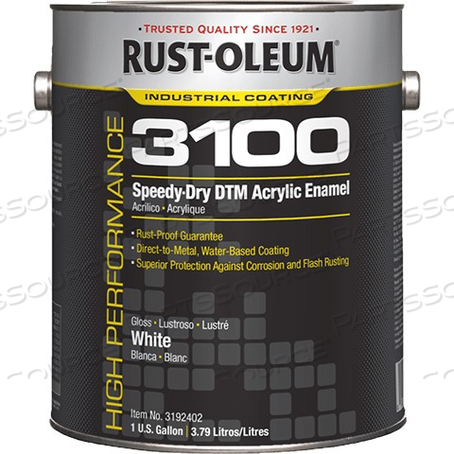 3179402 RUST-OLEUM 3100 PAINT, 1 GAL, BLACK, GLOSS, HIGH PERFORMANCE, WATER 