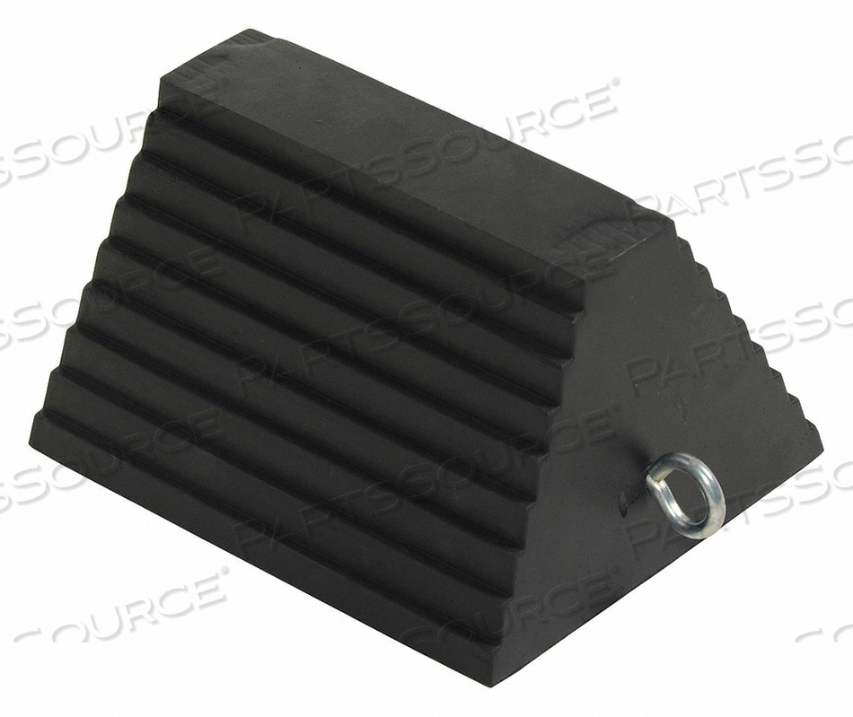 MOLDED RUBBER WHEEL CHOCK WITH EYE BOLT by Vestil Manufacturing Corp.