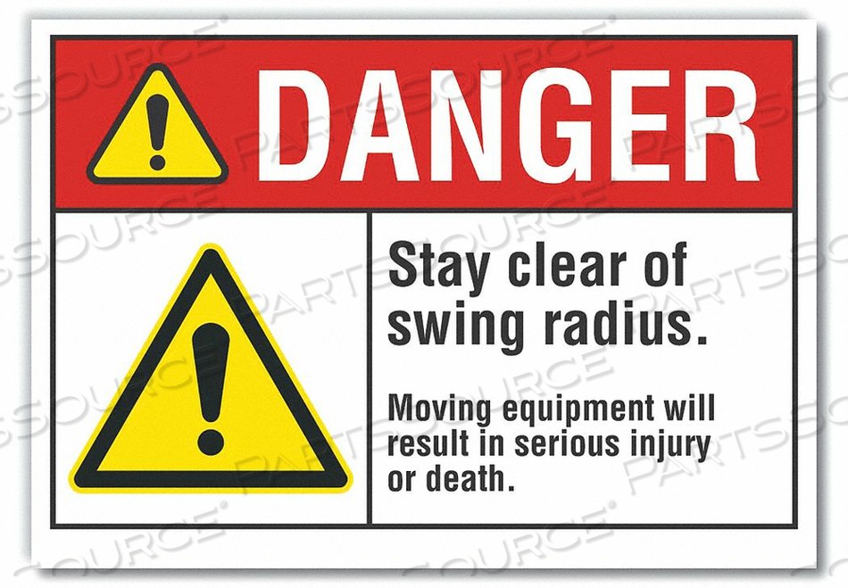 5x3 Sign LCU4-0064-RD_5X3.5 Lyle Signs Inc. DANGER SIGN 5 W X 3-1/2 H 0.001 ...