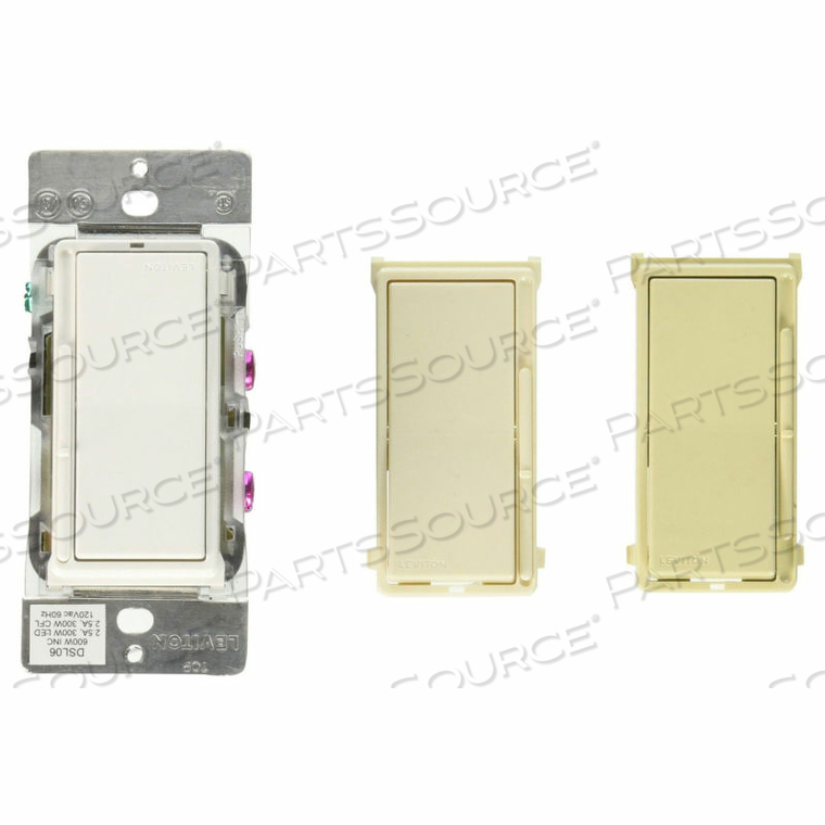 WALL DIMMER SWITCH, SIDE SLIDER W/PRESET ROCKER, 120V by Leviton