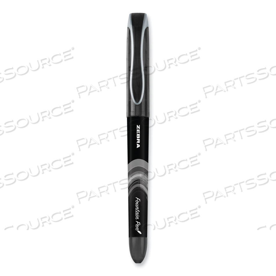 FOUNTAIN PEN, FINE 0.6 MM, BLACK INK, BLACK by Zebra Pen Corporation