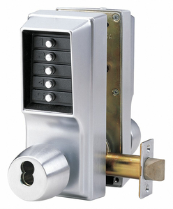PUSH BUTTON LOCKSET SATIN CHROME LEVER by Kaba PUSH BUTTON LOCKSET SATIN CHROME LEVER by Kaba