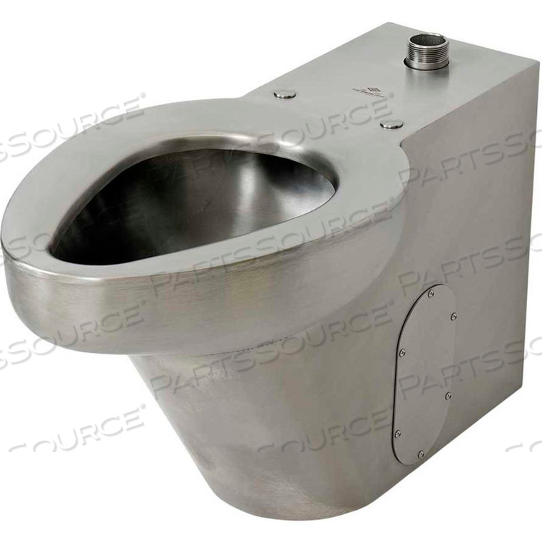 TOP SIPHON JET FLOOR MOUNTED TOILET W/TOP SPUD, STAINLESS STEEL FINISH by Acorn Engineering Company