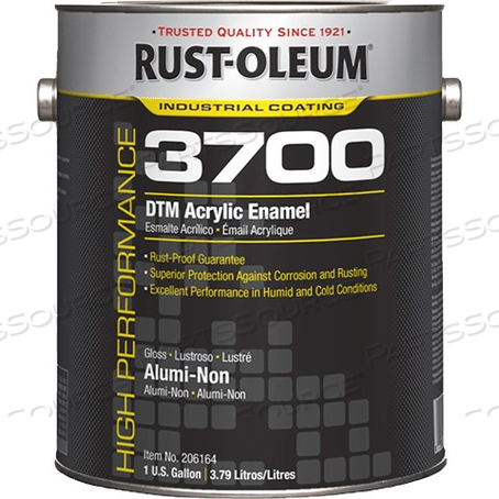 206164 RUST-OLEUM 3100 PAINT, 1 GAL, ALUMI-NON, GLOSS, HIGH PERFORMANCE, WATER 