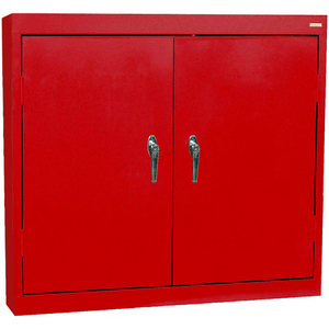 SOLID DOOR WALL CABINET - 36"W X 12"D X 30"H RED by Sandusky Lee Cabinets