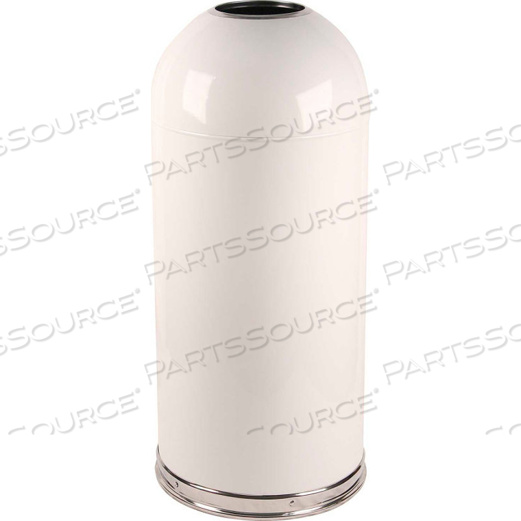 MONARCH 15 GALLON STEEL RECEPTACLE W/OPEN DOME TOP, WHITE by Witt Company MONARCH 15 GALLON STEEL RECEPTACLE W/OPEN DOME TOP, WHITE by Witt Company