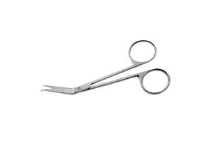 IRIS SCISSORS, STAINLESS STEEL, SHARP/PROBE POINT TIP, ANGULAR END CUTTING EDGE, 4-1/2 IN, 0.03 LB by Mopec Inc.