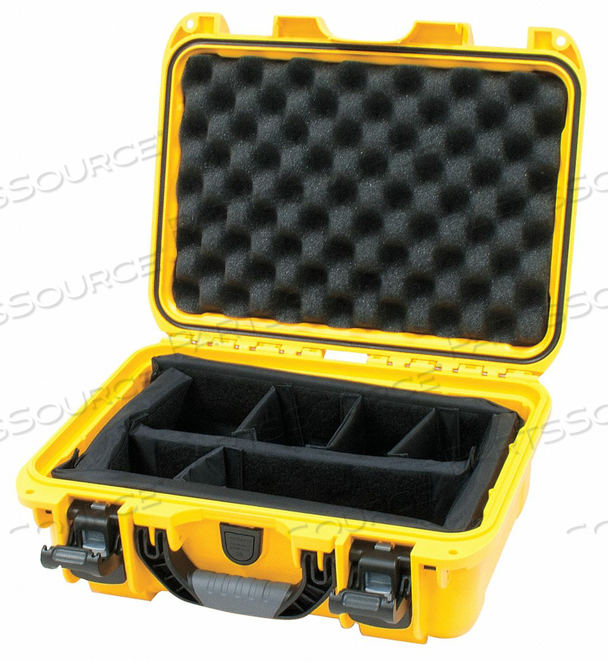 NANUK 915 CASE W/PADDED DIVIDER, 15-3/8"L X 12-1/8"W X 6-13/16"H, YELLOW by Plasticase Inc. NANUK 915 CASE W/PADDED DIVIDER, 15-3/8"L X 12-1/8"W X 6-13/16"H, YELLOW by Plasticase Inc.