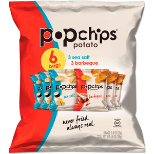 POTATO CHIPS, BBQ/SEA SALT FLAVOR, .8 OZ BAG, 6/PACK by Popchips