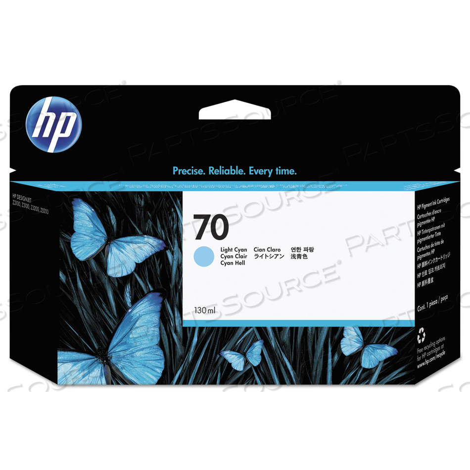 HP 70, (C9390A) LIGHT CYAN ORIGINAL INK CARTRIDGE by HP (Hewlett-Packard)