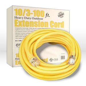 02689 COLEMAN EXTENSION CORD,10/3 SJTW,L 100',AMPS 15,VOLTAGE 125 VAC,YELLOW by Southwire Company, LLC