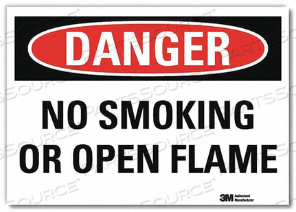 DANGER NO SMOKING SIGN OPEN FLAME 7X10 by Lyle Signs Inc.