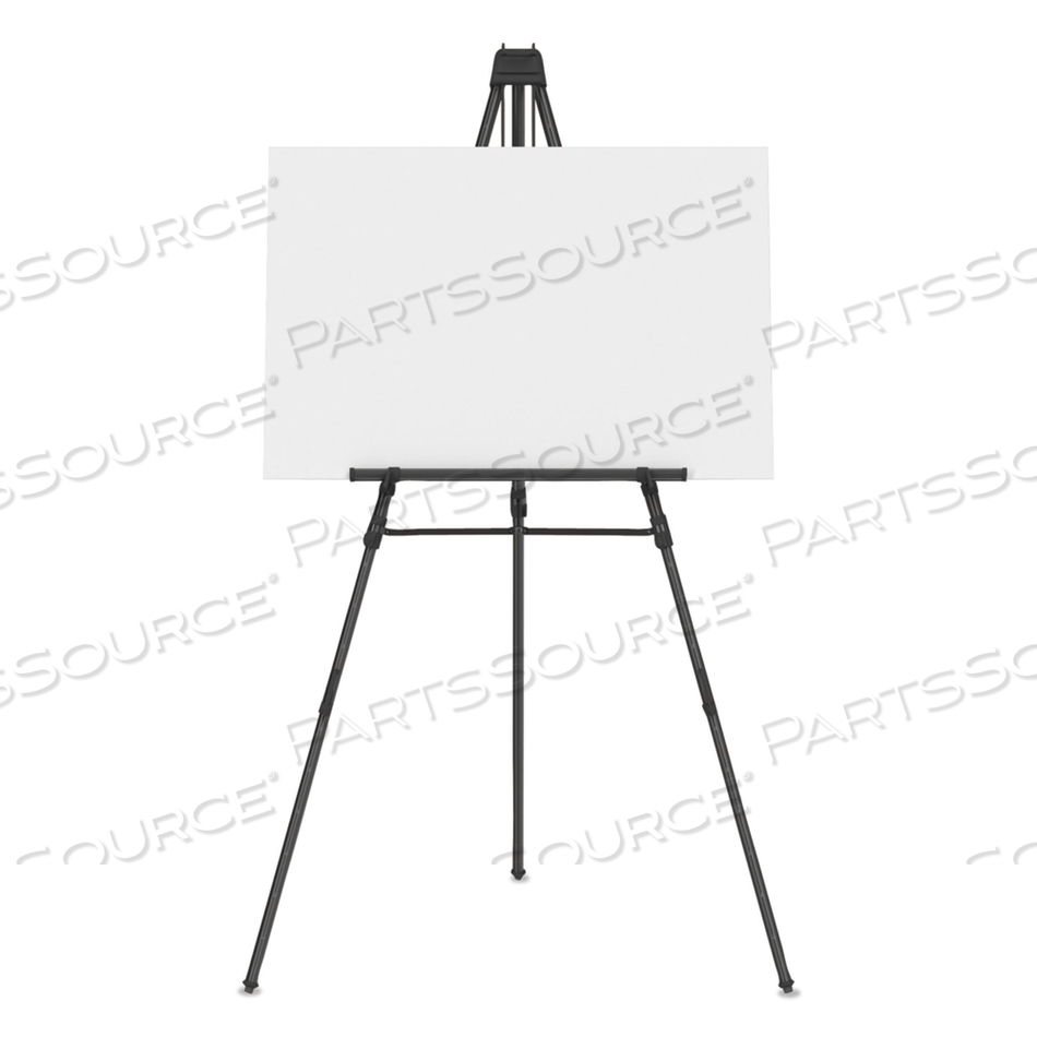 ALUMINUM HEAVY-DUTY DISPLAY EASEL, 38" TO 66" HIGH, ALUMINUM, BLACK by Quartet ALUMINUM HEAVY-DUTY DISPLAY EASEL, 38" TO 66" HIGH, ALUMINUM, BLACK by Quartet