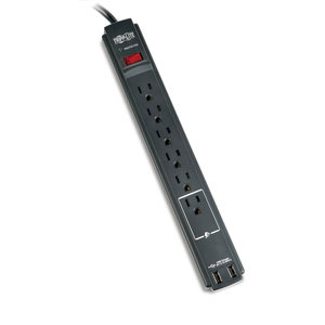 SURGE PROTECTOR STRIP 120V USB 6 OUTLET 6FT CORD 990 JOULE TAA by Tripp Lite SURGE PROTECTOR STRIP 120V USB 6 OUTLET 6FT CORD 990 JOULE TAA by Tripp Lite