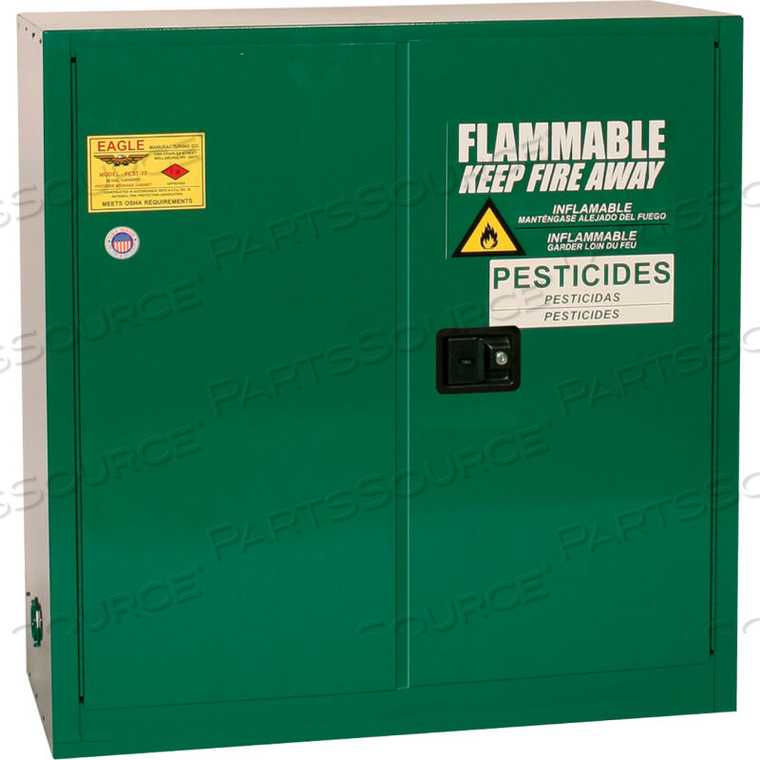 EAGLE PESTICIDE SAFETY CABINET WITH SELF CLOSE - 30 GALLON 