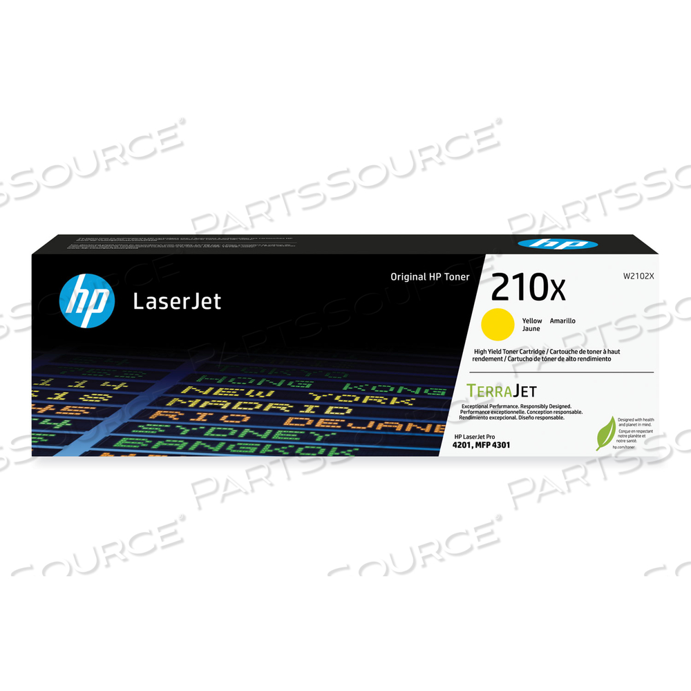 HP 210X, (W2102X) HIGH-YIELD YELLOW ORIGINAL LASERJET TONER CARTRIDGE by HP (Hewlett-Packard)