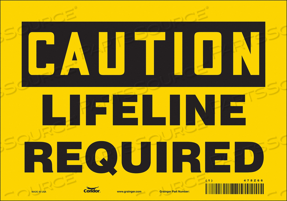 SAFETY SIGN 10 WX7 H 0.004 THICKNESS 