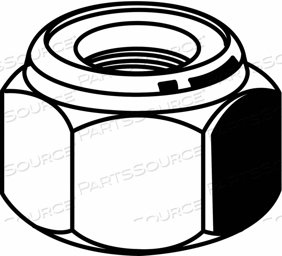 LOCK NUT, NYLON INSERT, M6-1.00 THREAD SIZE, STAINLESS STEEL, 316, PLAIN, 10 MM HEX WD by Fabory LOCK NUT, NYLON INSERT, M6-1.00 THREAD SIZE, STAINLESS STEEL, 316, PLAIN, 10 MM HEX WD by Fabory