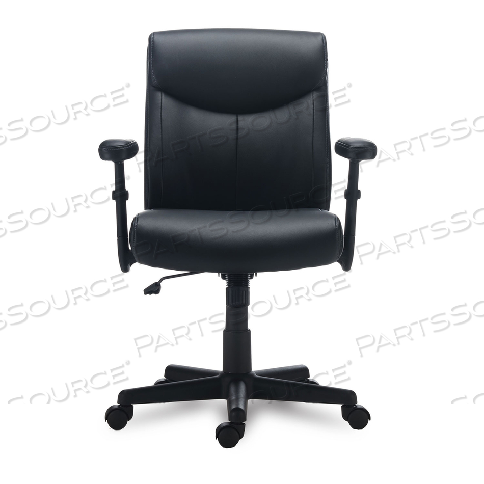 ALERA HARTHOPE LEATHER TASK CHAIR, SUPPORTS UP TO 275 LB, BLACK SEAT/BACK, BLACK BASE by Alera