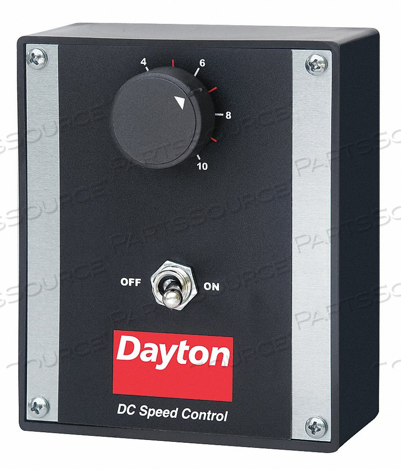 DC SPEED CONTROL, DC SPEED CONTROL SCR, NEMA 1, LOWER VOLTAGE MOTOR OUTPUT POWER 1/50 TO 1/6 HP, AC INPUT VOLTAGE 120/240V AC, VOLTAGE OUTPU by DAYTON ELECTRIC MANUFACTURING CO DC SPEED CONTROL, DC SPEED CONTROL SCR, NEMA 1, LOWER VOLTAGE MOTOR OUTPUT POWER 1/50 TO 1/6 HP, AC INPUT VOLTAGE 120/240V AC, VOLTAGE OUTPU by DAYTON ELECTRIC MANUFACTURING CO