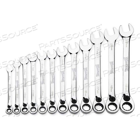 MWS-12RC WILLIAMS RATCHET COMBO WRENCH SET 12-PCS 