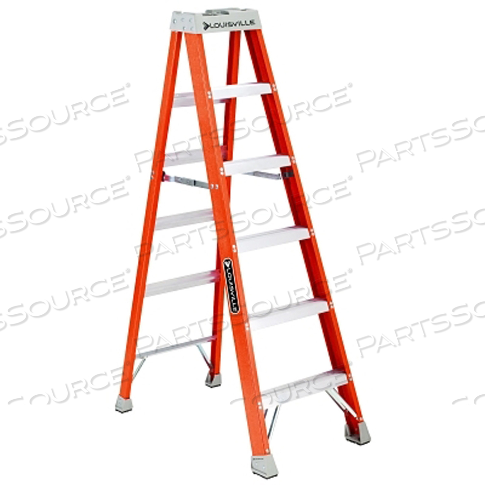 FS1500 SERIES FIBERGLASS STEPLADDER, 6 FT X 22-3/8 IN W, 300 LB CAPACITY by Louisville