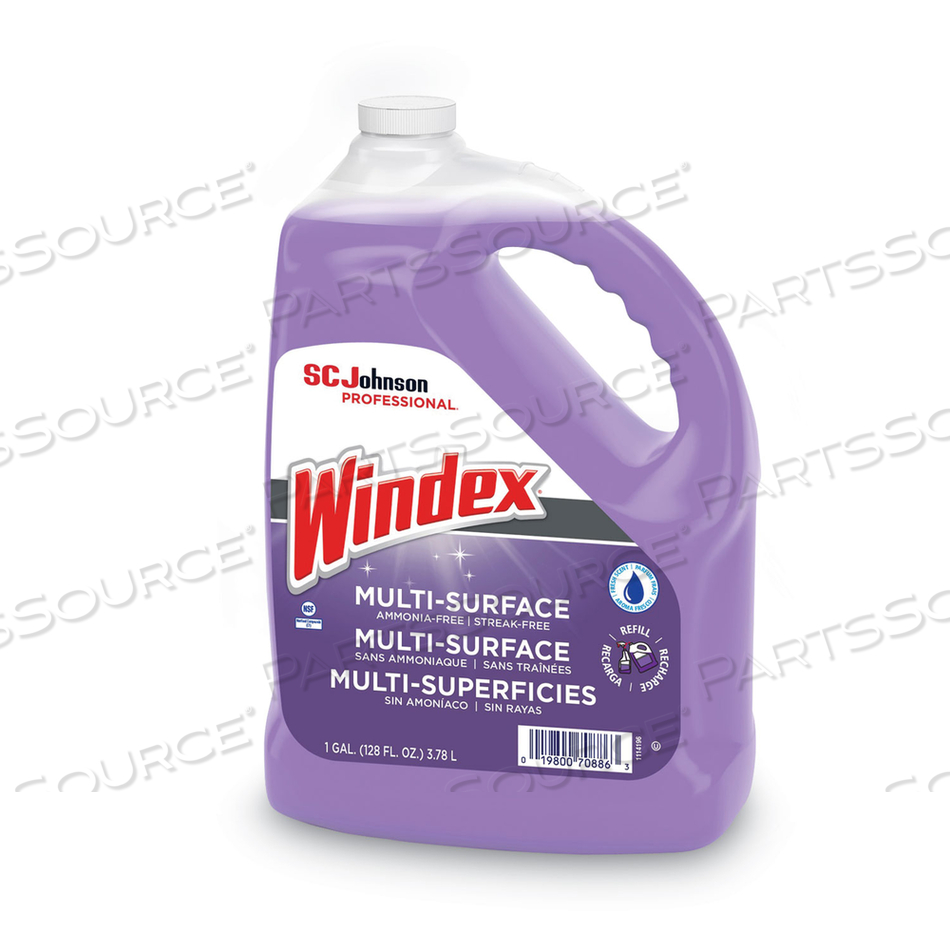 NON-AMMONIATED GLASS/MULTI SURFACE CLEANER, PLEASANT SCENT, 128 OZ BOTTLE by Windex