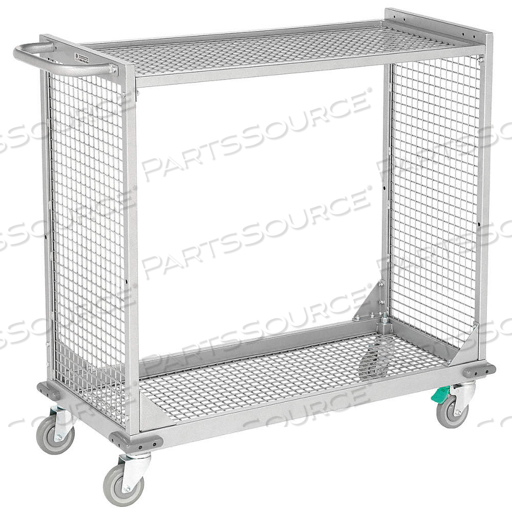 DUAL-SIDE-ACCESS WIRE STOCK CART WITH WIRE SHELVES, 500 LB LOAD CAPACITY, GRAY by Approved Vendor DUAL-SIDE-ACCESS WIRE STOCK CART WITH WIRE SHELVES, 500 LB LOAD CAPACITY, GRAY by Approved Vendor