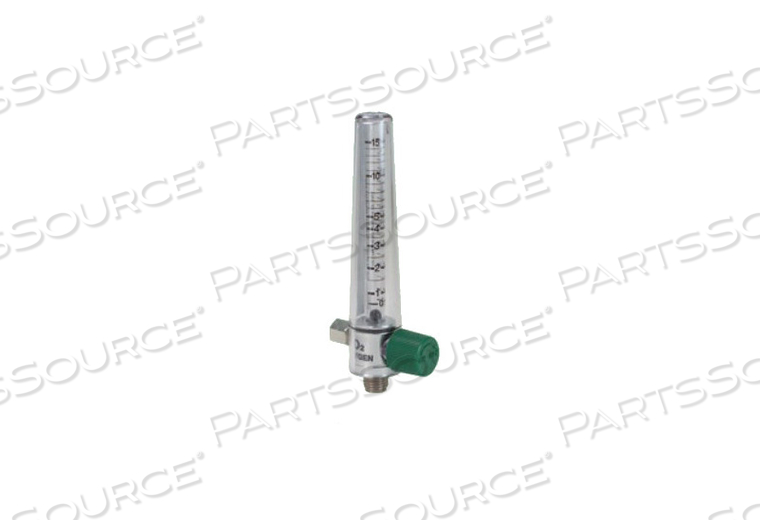 COMPACT FLOWMETER, 0 TO 15 LPM, DISS FEMALE HEX NUT, 50 PSI, OXYGEN, POLYCARBONATE, +/-0.25 TO 0.5 LPM, 70 DEG F by Precision Medical, Inc.
