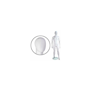 MALE MANNEQUIN - OVAL HEAD, ARMS BY SIDE, LEGS BENT - CAMEO WHITE by Mondo Mannequins MALE MANNEQUIN - OVAL HEAD, ARMS BY SIDE, LEGS BENT - CAMEO WHITE by Mondo Mannequins