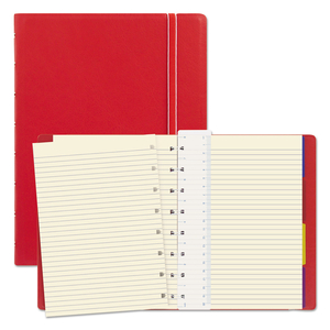 NOTEBOOK, 1 SUBJECT, MEDIUM/COLLEGE RULE, RED COVER, 8.25 X 5.81, 112 SHEETS by Filofax