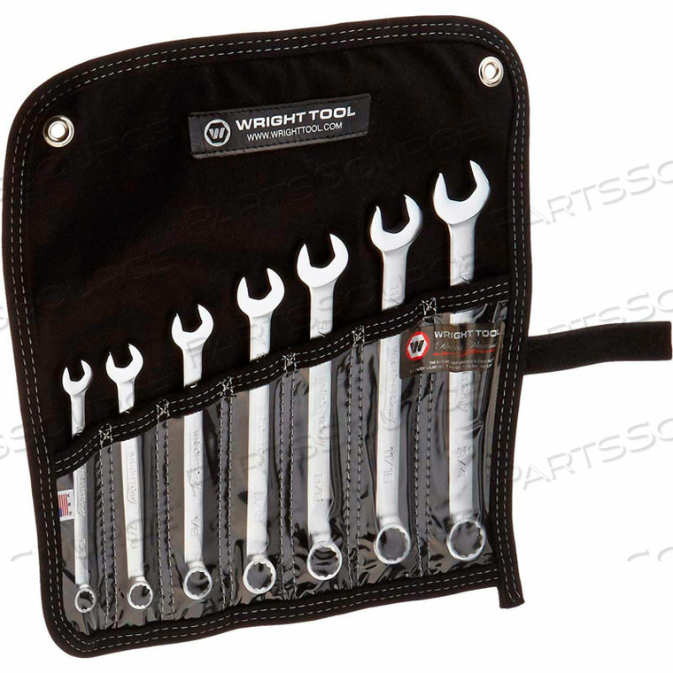 WRIGHTGRIP 2.0 3/8"-3/4" 12 POINT 7 PIECE SATIN SAE COMBINATION WRENCH SET 