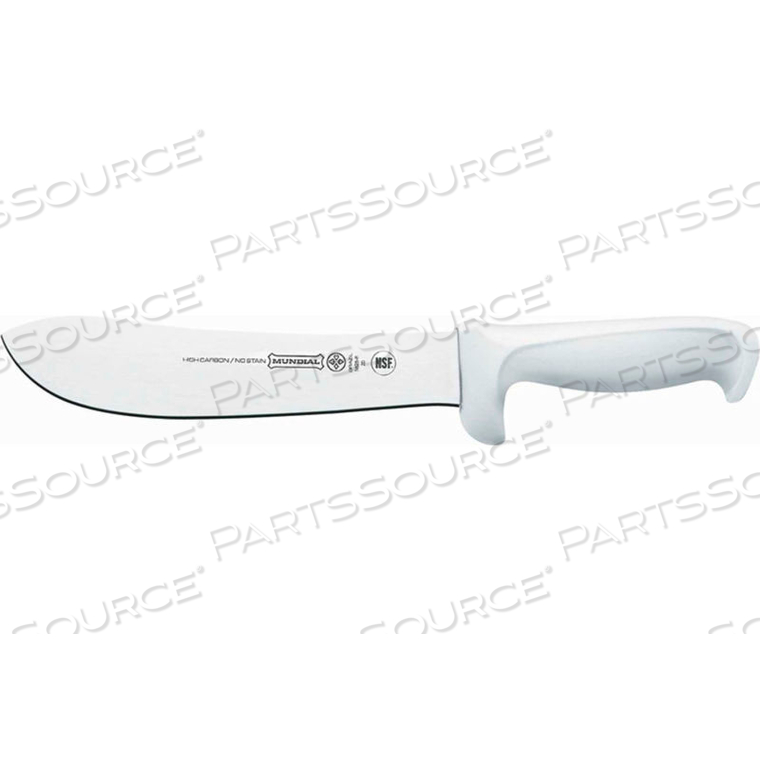 BUTCHER KNIFE, WHITE HANDLE, 8" by Mundial Inc BUTCHER KNIFE, WHITE HANDLE, 8" by Mundial Inc