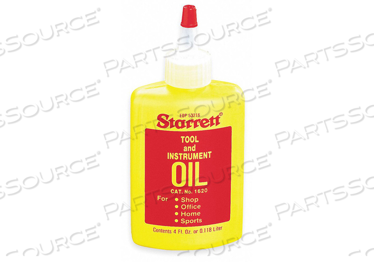 MACHINE OIL, 4 OZ CONTAINER, DRIP BOTTLE, WHITE MINERAL OIL, YELLOW, FLUID, 188 DEG C, MEETS 40 CFR 723.50 by Starrett
