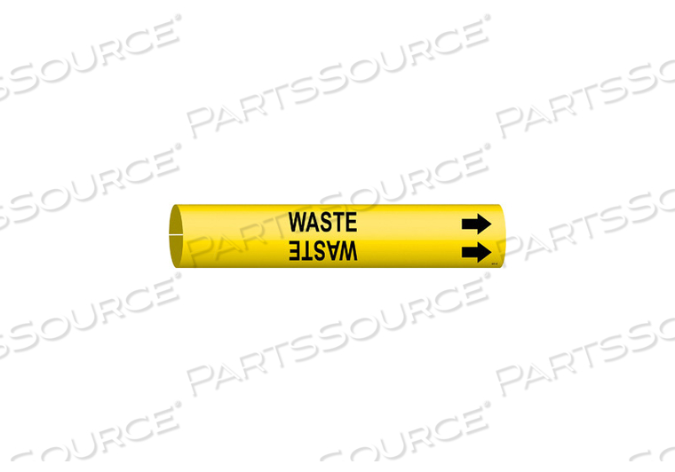 PIPE MARKER WASTE YEL 2-1/2 TO 3-7/8 IN by Brady Americas PIPE MARKER WASTE YEL 2-1/2 TO 3-7/8 IN by Brady Americas