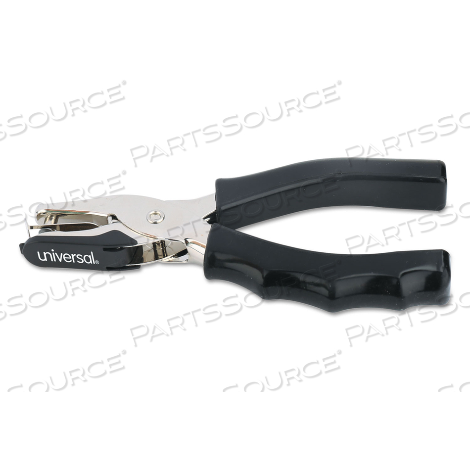 EIGHT-SHEET HANDHELD 1/4" HOLE PUNCH, METAL WITH RUBBER GRIP, BLACK by Universal EIGHT-SHEET HANDHELD 1/4" HOLE PUNCH, METAL WITH RUBBER GRIP, BLACK by Universal