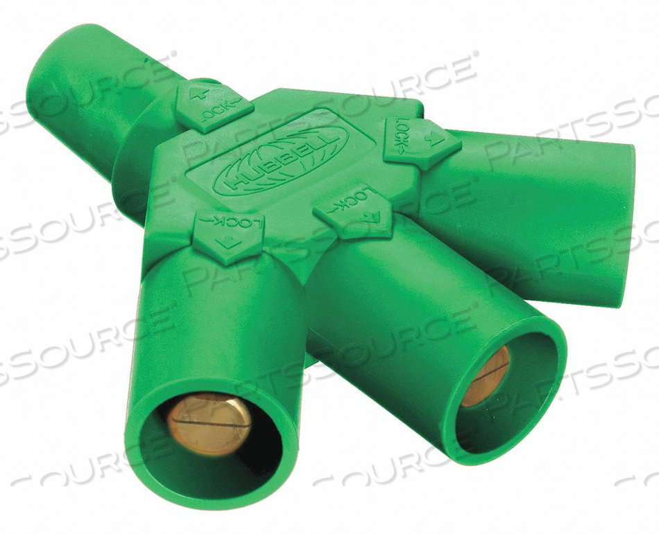 TRIPLE CONNECTOR 600VAC/250VDC GRN TAPER by Hubbell Power Systems TRIPLE CONNECTOR 600VAC/250VDC GRN TAPER by Hubbell Power Systems