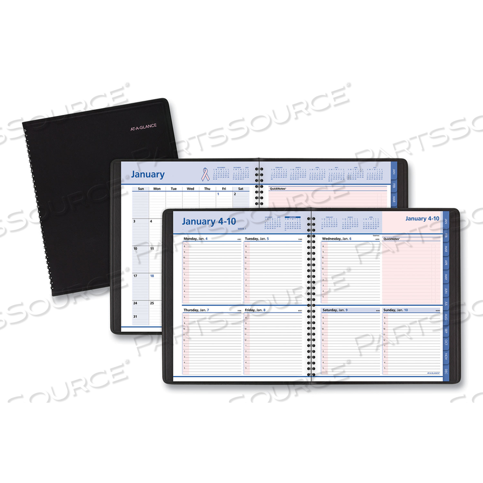 QUICKNOTES SPECIAL EDITION WEEKLY BLOCK FORMAT APPOINTMENT BOOK, 10 X 8, BLACK/PINK COVER, 12-MONTH (JAN TO DEC): 2023 