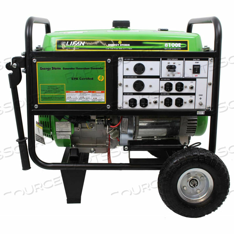 LIFAN POWER USA, 7500 WATTS, PORTABLE GENERATOR, GASOLINE, ELECTRIC/RECOIL START,120/240V 