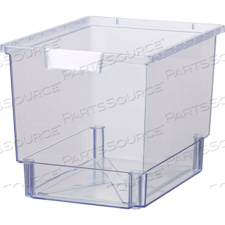 STANDARD WIDTH QUAD DEPTH STORAGE TOTE TRAY - 16-3/4"L X 12-5/16"W X 12"H CLEAR 