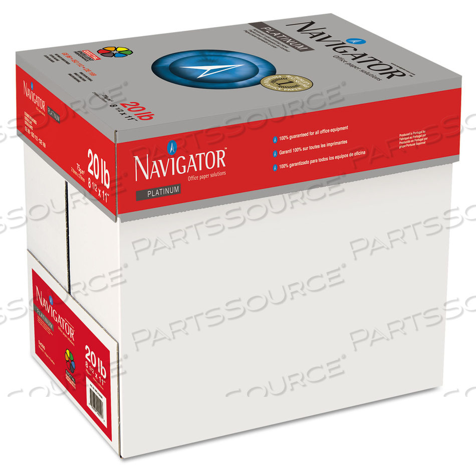PLATINUM PAPER, 99 BRIGHT, 20 LB BOND WEIGHT, 8.5 X 11, WHITE, 500 SHEETS/REAM by Navigator PLATINUM PAPER, 99 BRIGHT, 20 LB BOND WEIGHT, 8.5 X 11, WHITE, 500 SHEETS/REAM by Navigator