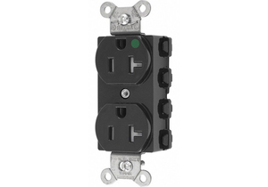 RECEPTACLE BLACK 125VAC 3 WIRES NYLON by Hubbell Incorporated, Wiring Device-Kellums