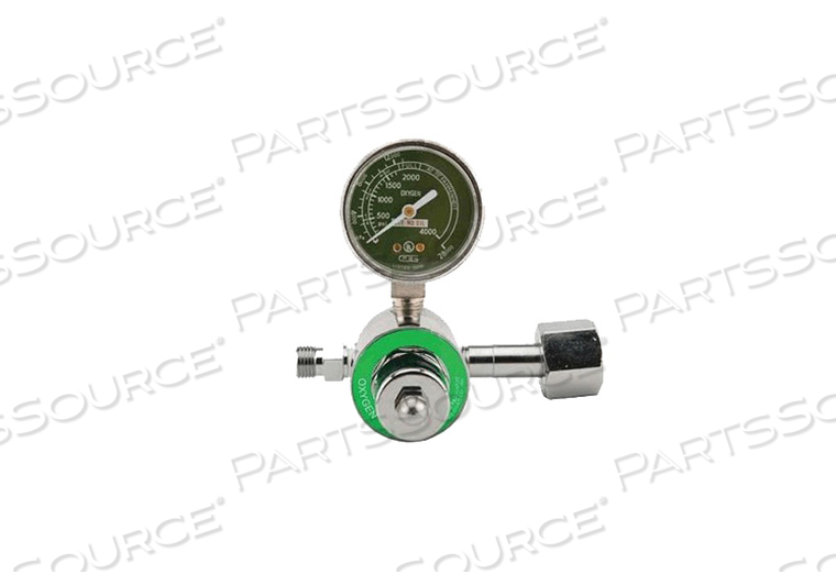 SINGLE STAGE PRESET REGULATOR, CGA 540 NUT AND NIPPLE, 50 PSI PRESET, 3000 PSI INLET, MEETS FDA, ISO 9001, 2 IN DIA by Western Enterprises