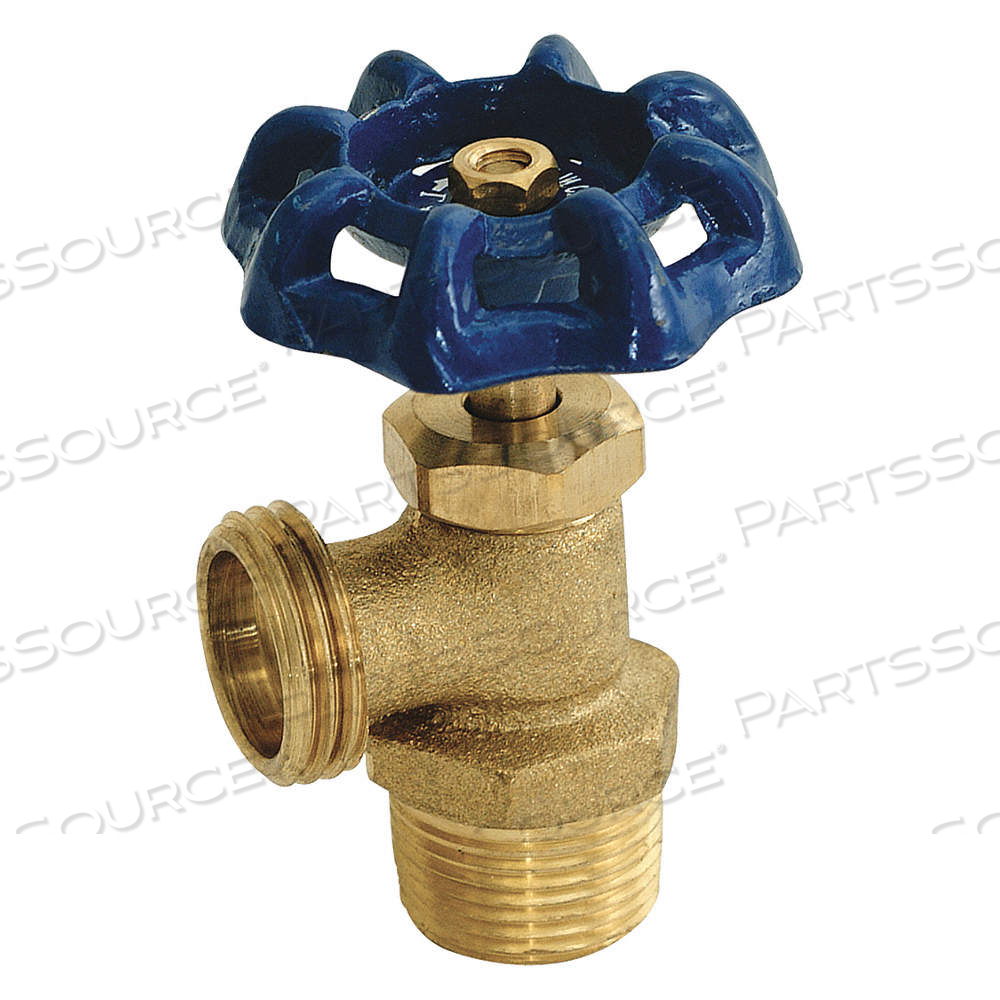 BOILER DRAIN VALVE, BRASS, MIP, MGHT, 125 PSI MAX. PRESSURE, WHEEL by Approved Vendor