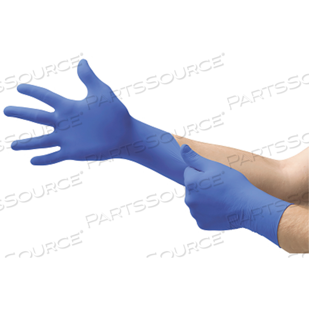 COBALT N19 NITRILE POWDER-FREE DISPOSABLE GLOVES, TEXTURED, 3.9 MIL PALM/4.3 MIL FINGER, SMALL, COBALT by Microflex