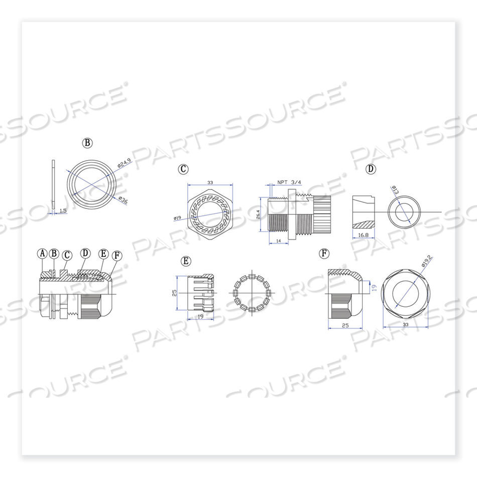 PLASTIC WATERPROOF JOINT, WHITE 