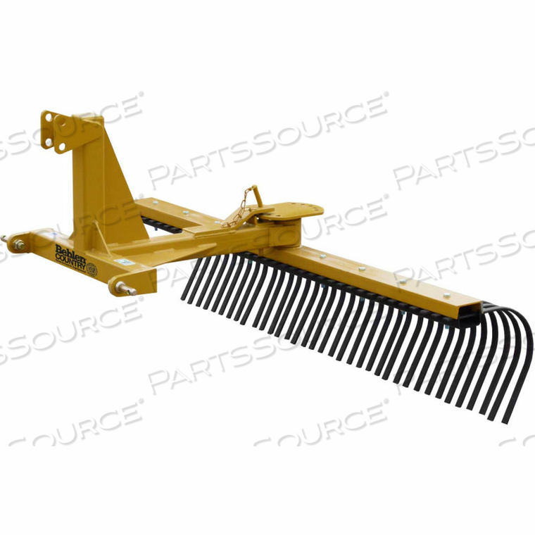 5' MEDIUM DUTY LANDSCAPE RAKE TRACTOR ATTACHMENT 80110600 CATEGORY 1 by Behlen Mfg. 5' MEDIUM DUTY LANDSCAPE RAKE TRACTOR ATTACHMENT 80110600 CATEGORY 1 by Behlen Mfg.