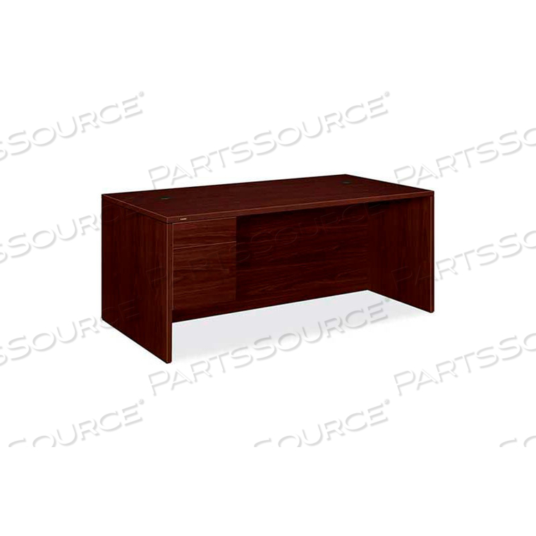 WOOD DESK - SINGLE LEFT PEDESTAL - 72" - MAHOGANY - 10500 SERIES 